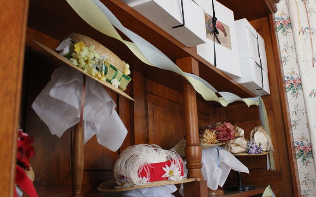 Wall display of hats for sale at Cohen Millinery Wall display of hats for sale at Cohen Millinery