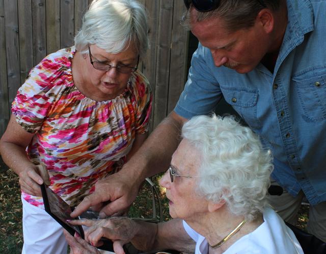 Sharing family memories, Grimm family at Greenfield Village
