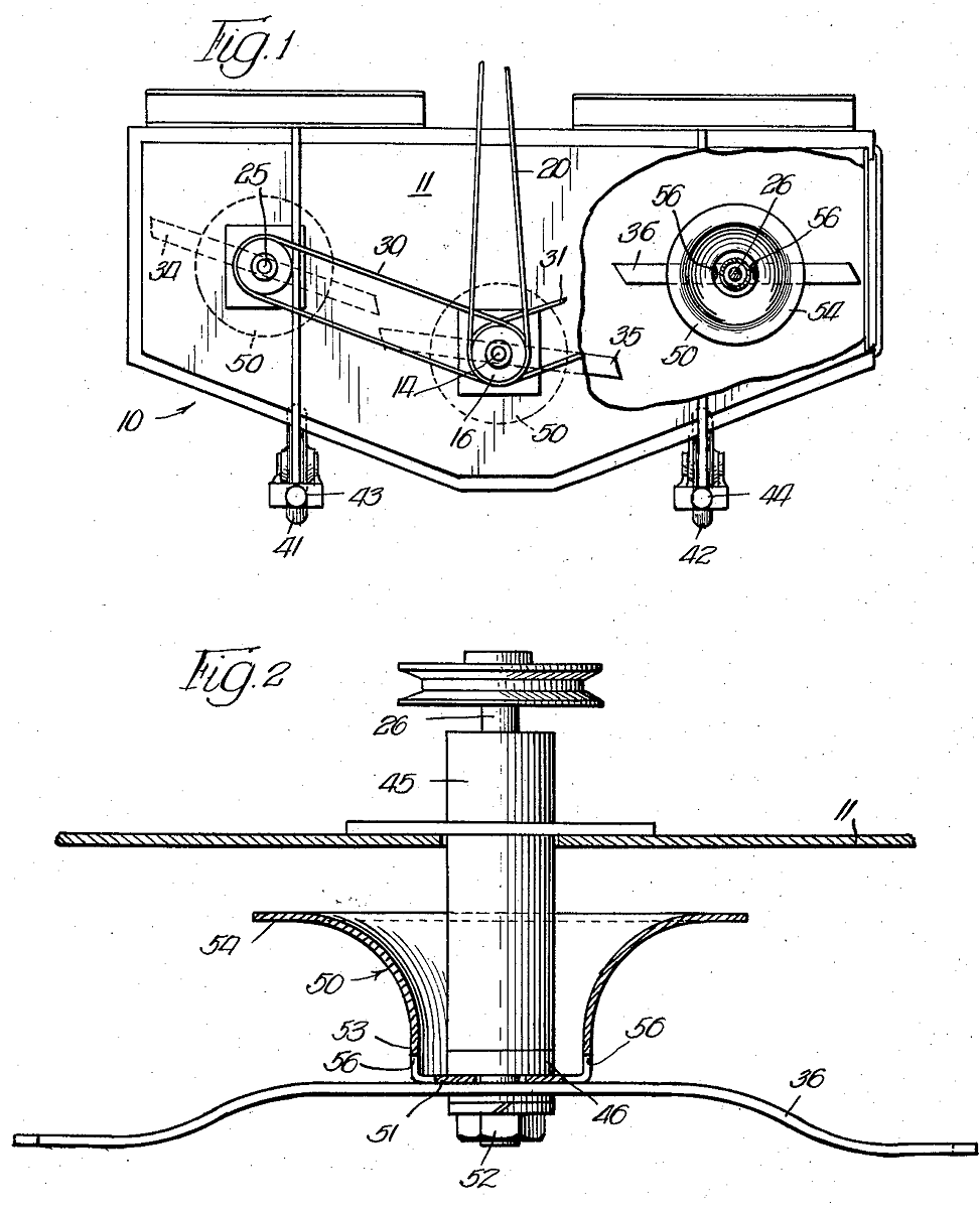 Technical drawing of equipment parts with numbers and labels