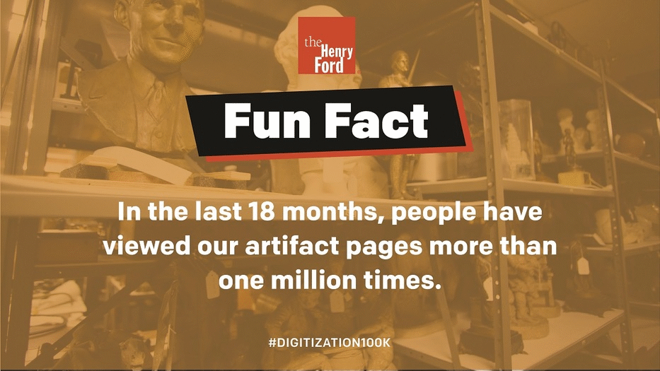 GIF that runs through slides with text and background images of collections