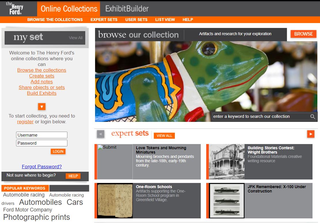 Our First Digital Collections Website Website screenshot with text and images