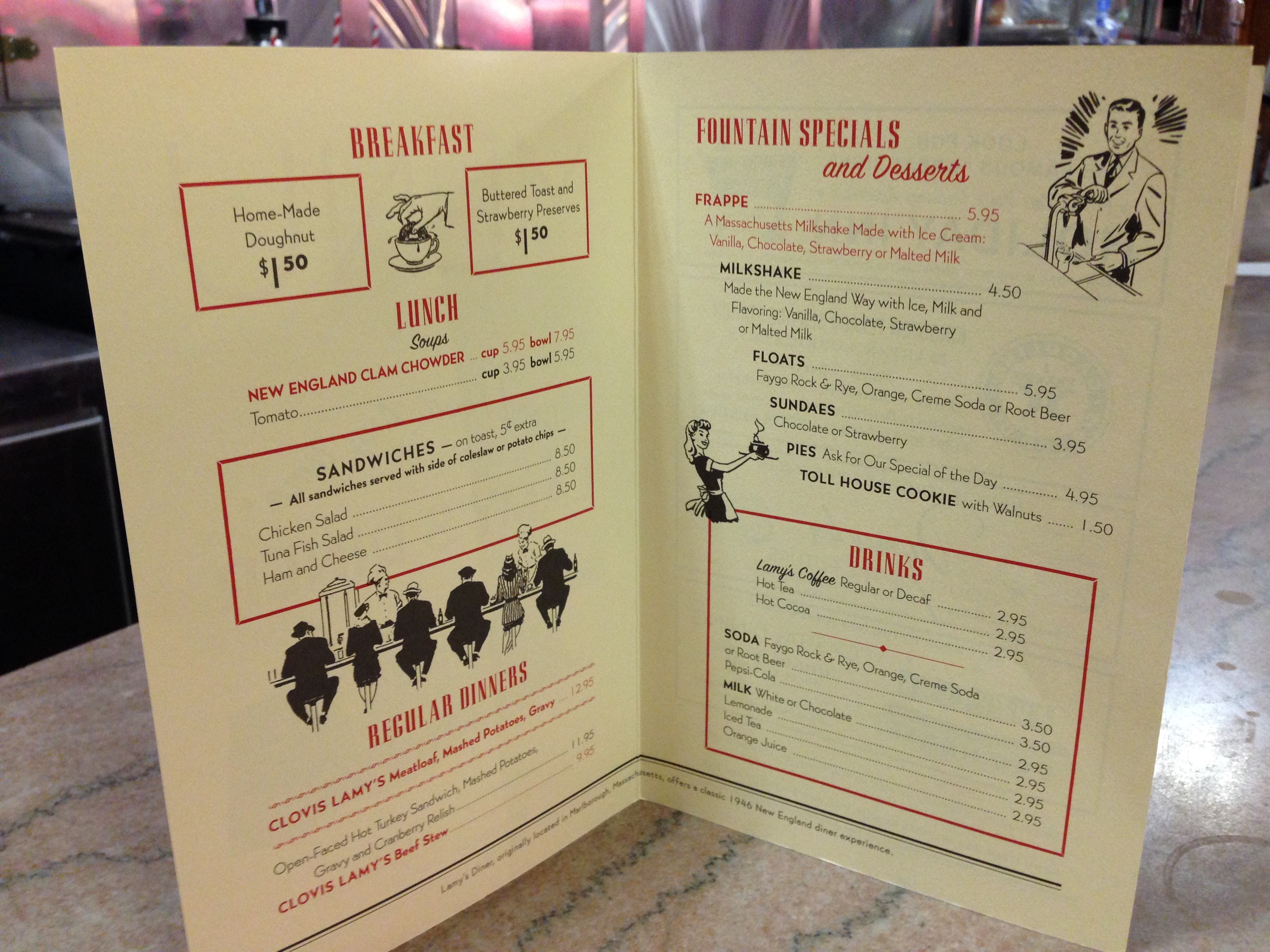 Lamy's menu inside