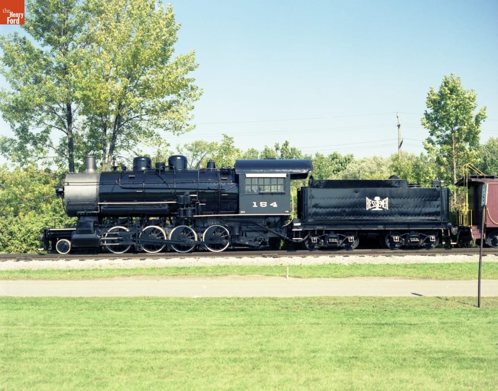 Locomotive on railroad tracks