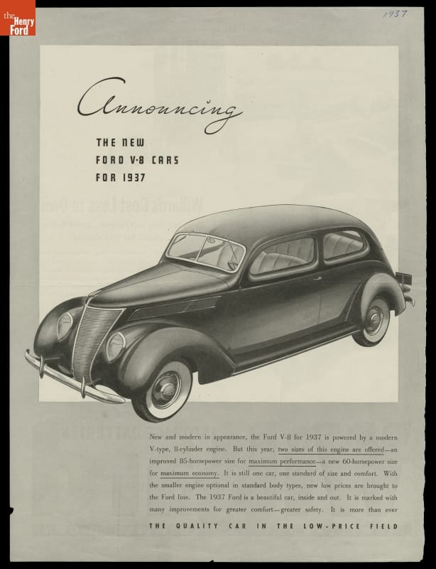 Page with text and image of car