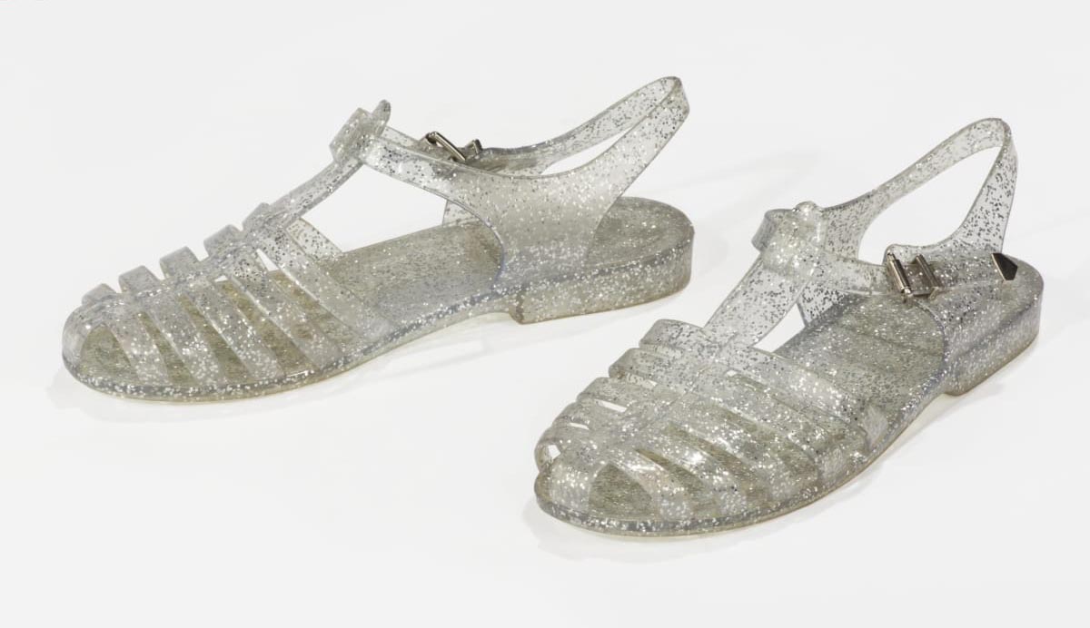 Glitter Jelly Sandals, circa 1990
