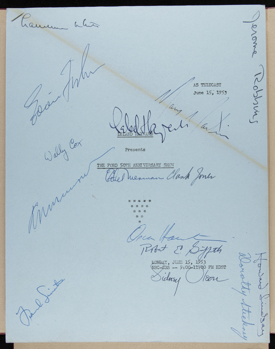 Page with a small amount of typewritten text and many signatures