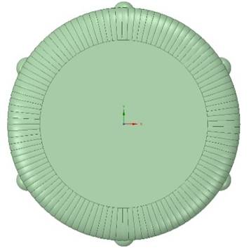 Green lamp base CAD drawing from above