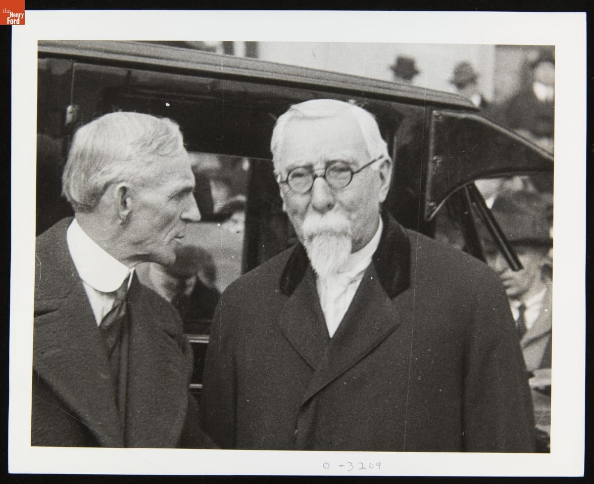 thf626869 Henry Ford and Henry Leland at the Acquisition of Lincoln Motor Co. by Ford Motor Co., 1922