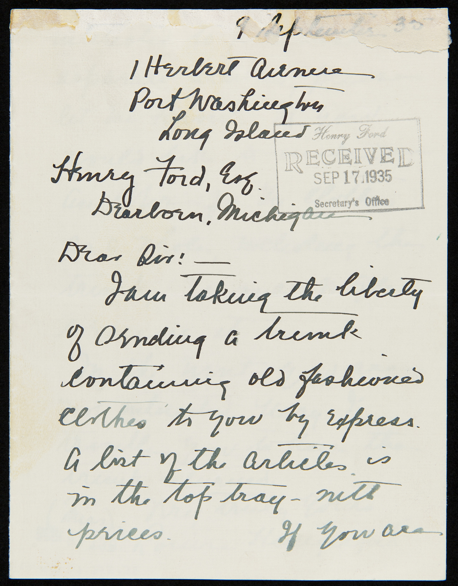 Page of hand-written (cursive) letter