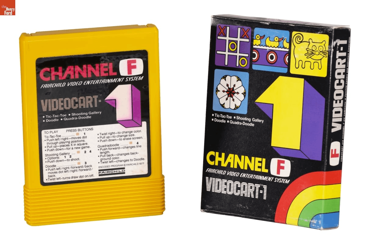 Rotating GIF featuring colorful images of various game cartridges next to their graphic boxes