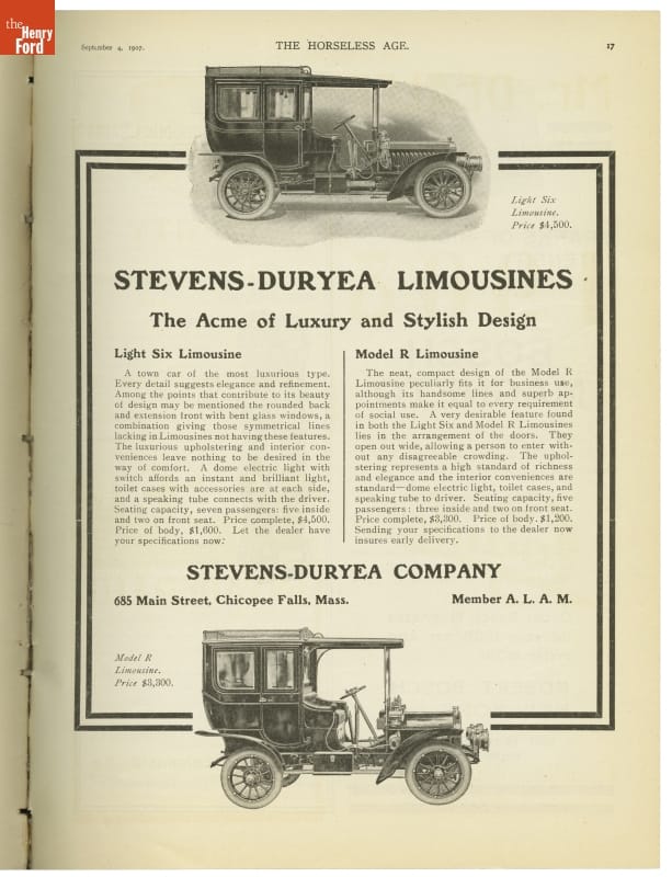 Page with text and two illustrations of cars