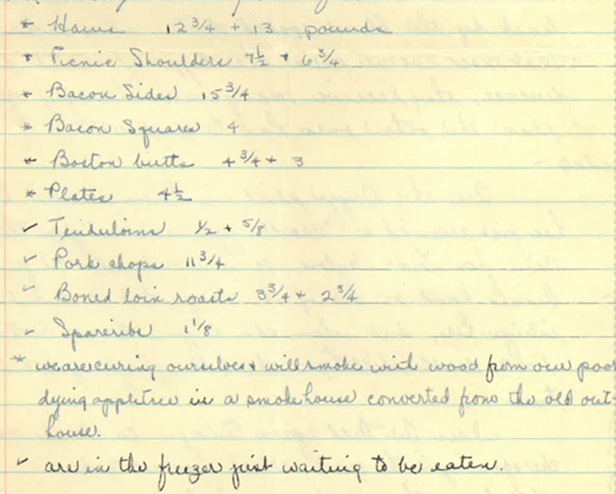 Detail from “Dear Mother and Dad” Letter, November 3, 1948 p3. Image provided by Daisy Kelley.