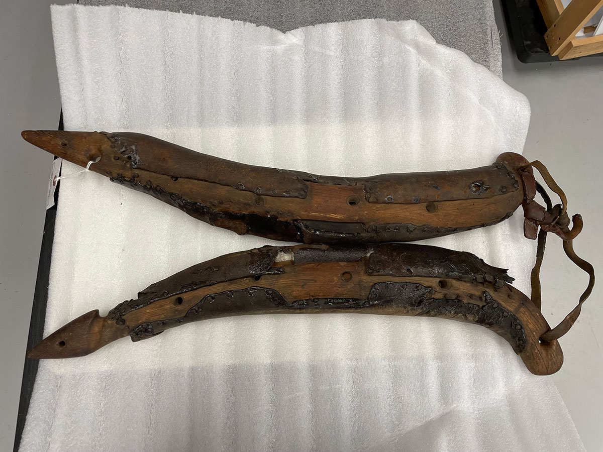 Leather horse collar after restoration treatment.