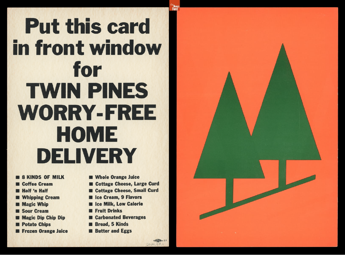 THF718810 & THF 718809 - Twin Pines Dairy Home Delivery Card