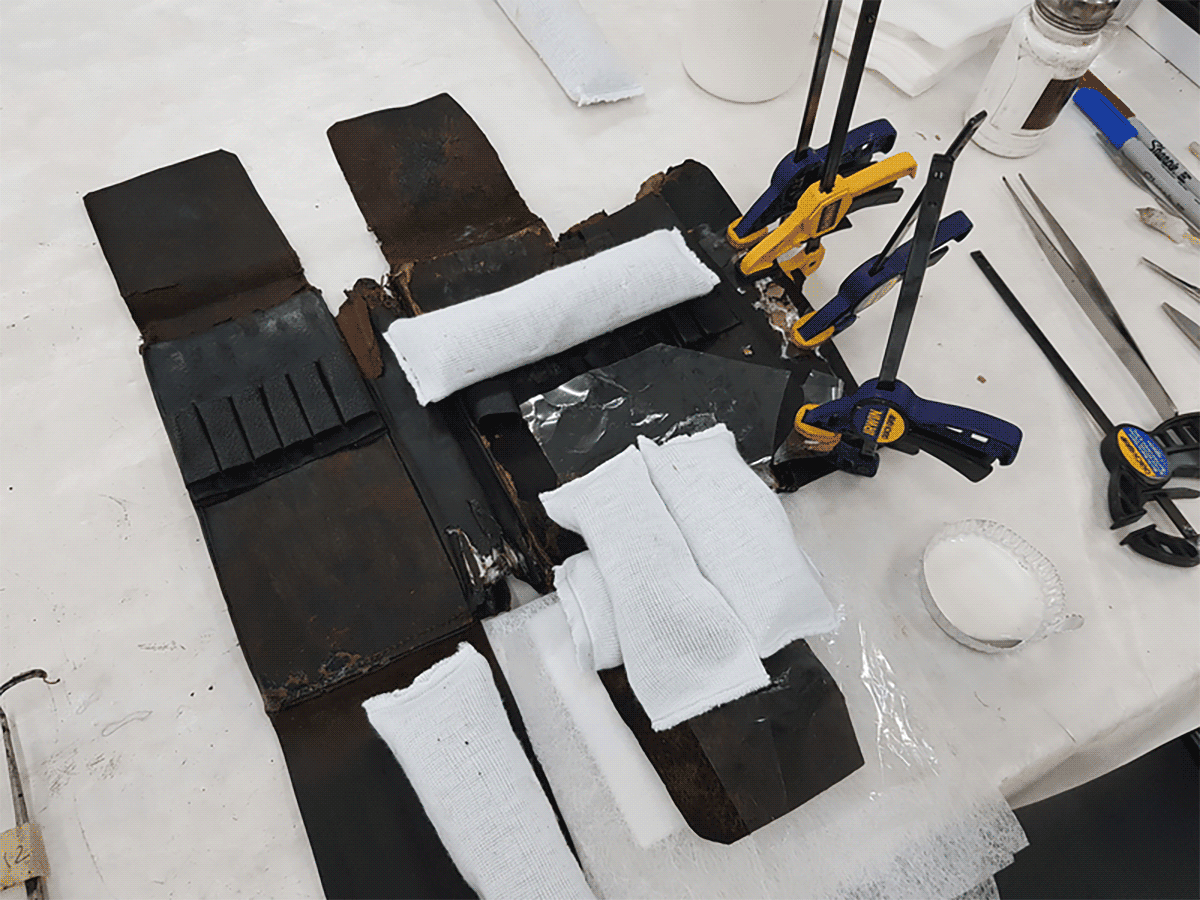 Vet kit during restoration process.